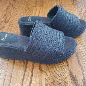 NWOT Espadrille platform slides. JCrew